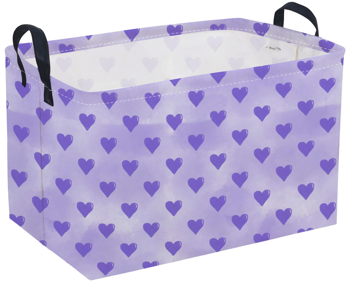 Sanjiaofen rectangular Valentine’s basket front purple shows stylish storage for toys and books