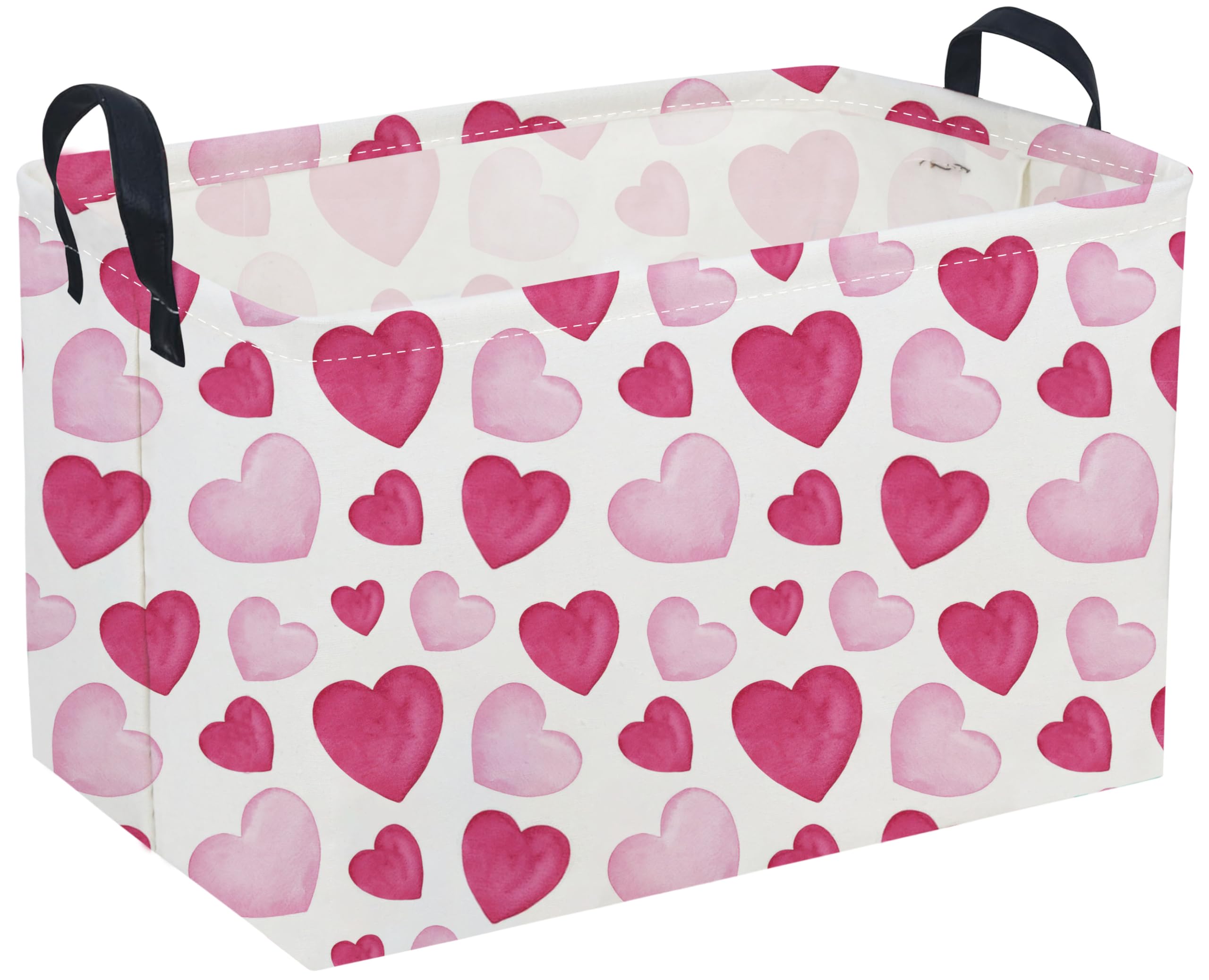 Sanjiaofen rectangular Valentine's basket with heart pattern for stylish room decor and tidy storage.