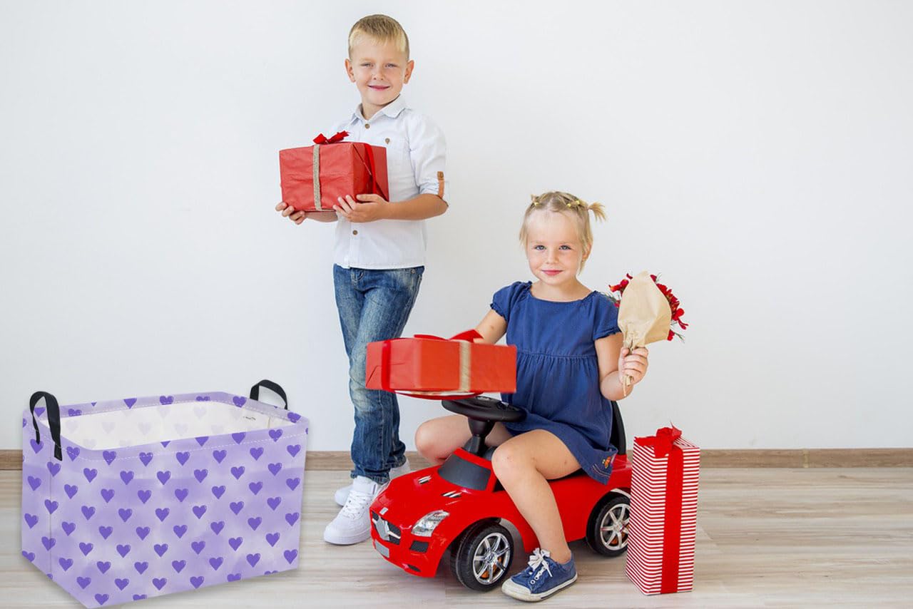 Sanjiaofen rectangular Valentine’s basket in kid's room filled with plush toys for playtime