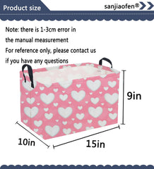 Sanjiaofen pink basket side view shows sturdy fabric and pattern