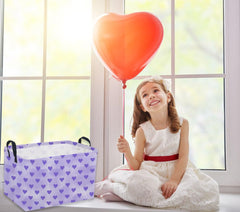 Sanjiaofen rectangular Valentine’s basket side view demonstrates generous capacity for magazines and toys