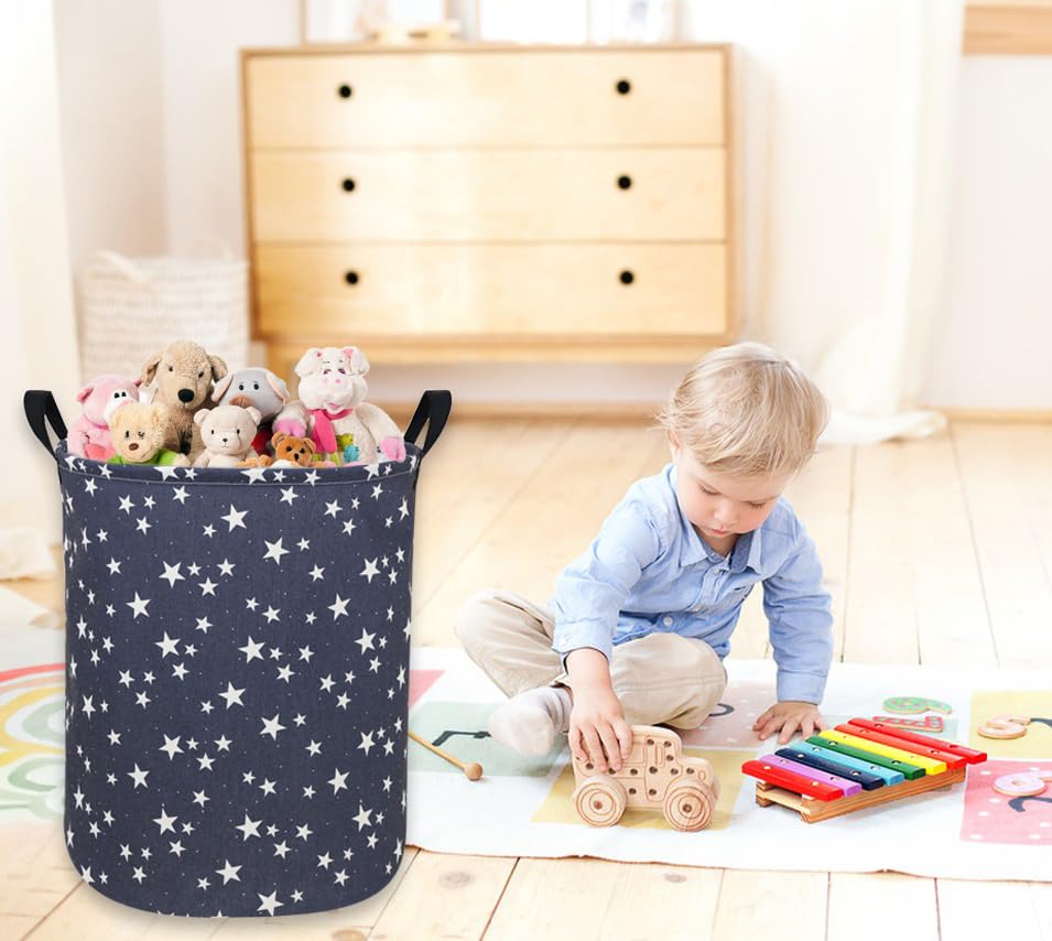 Sanjiaofen Star Laundry Hamper blue star pattern adds decorative storage