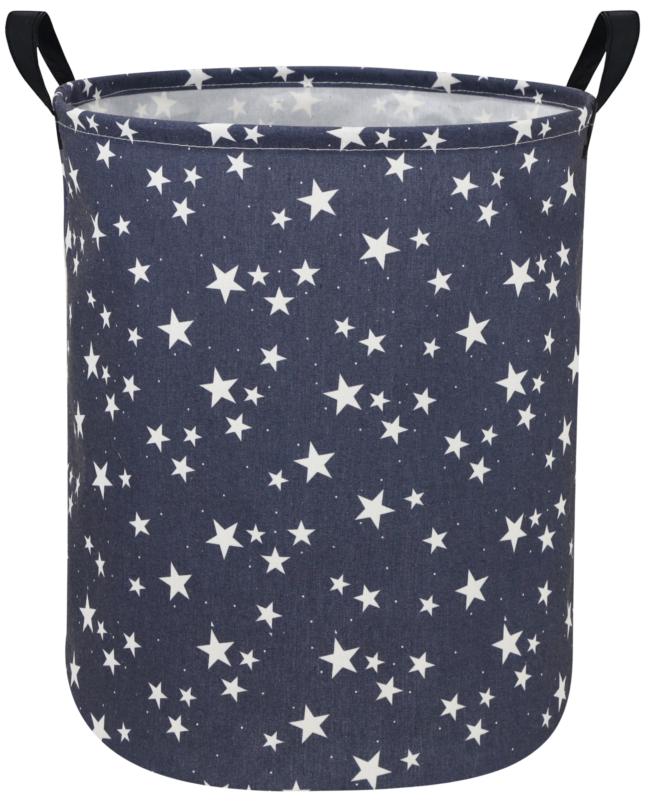 Sanjiaofen Star Laundry Hamper front view with blue star design for kids' storage