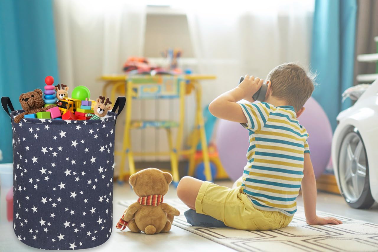 Sanjiaofen Star Laundry Hamper in nursery keeps toys organized