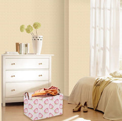 Sanjiaofen storage bin with leather handles pink shows durable grip for easy moving
