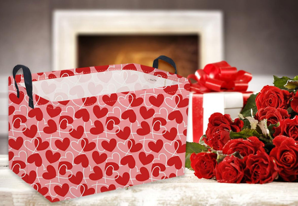 Sanjiaofen Valentine love pattern storage bin adds decor to living spaces.