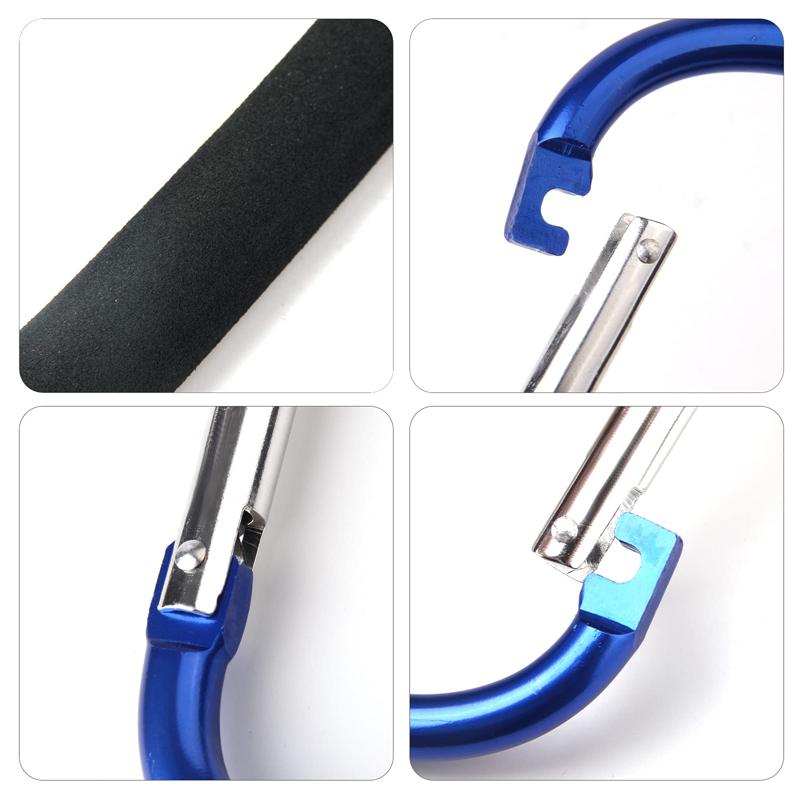 Sansheng foam-cushioned handle carabiner shows comfortable grip during use.
