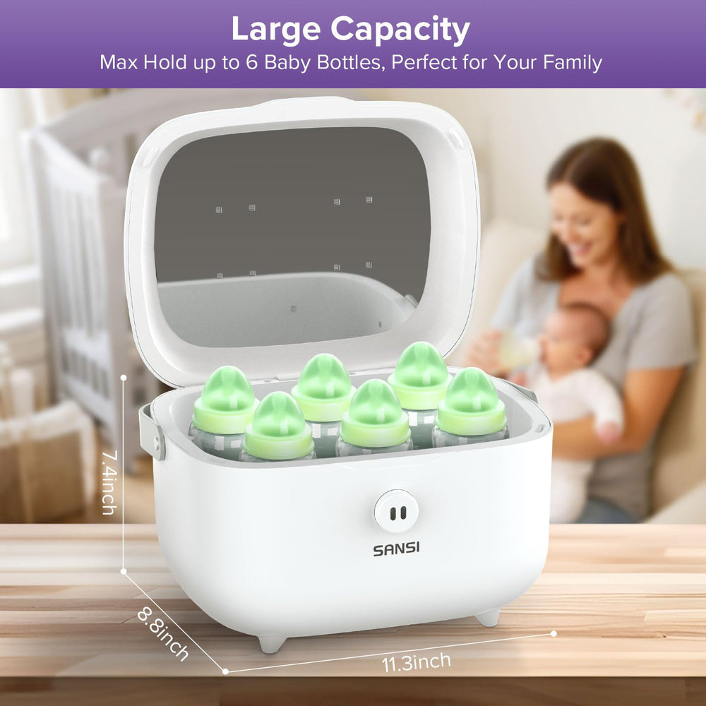 SANSI UV Light Sanitizer Box interior with stainless steel reflecting UV exposure.