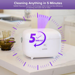 SANSI UV Light Sanitizer Box with lid open showing spacious interior for bottles and toys.