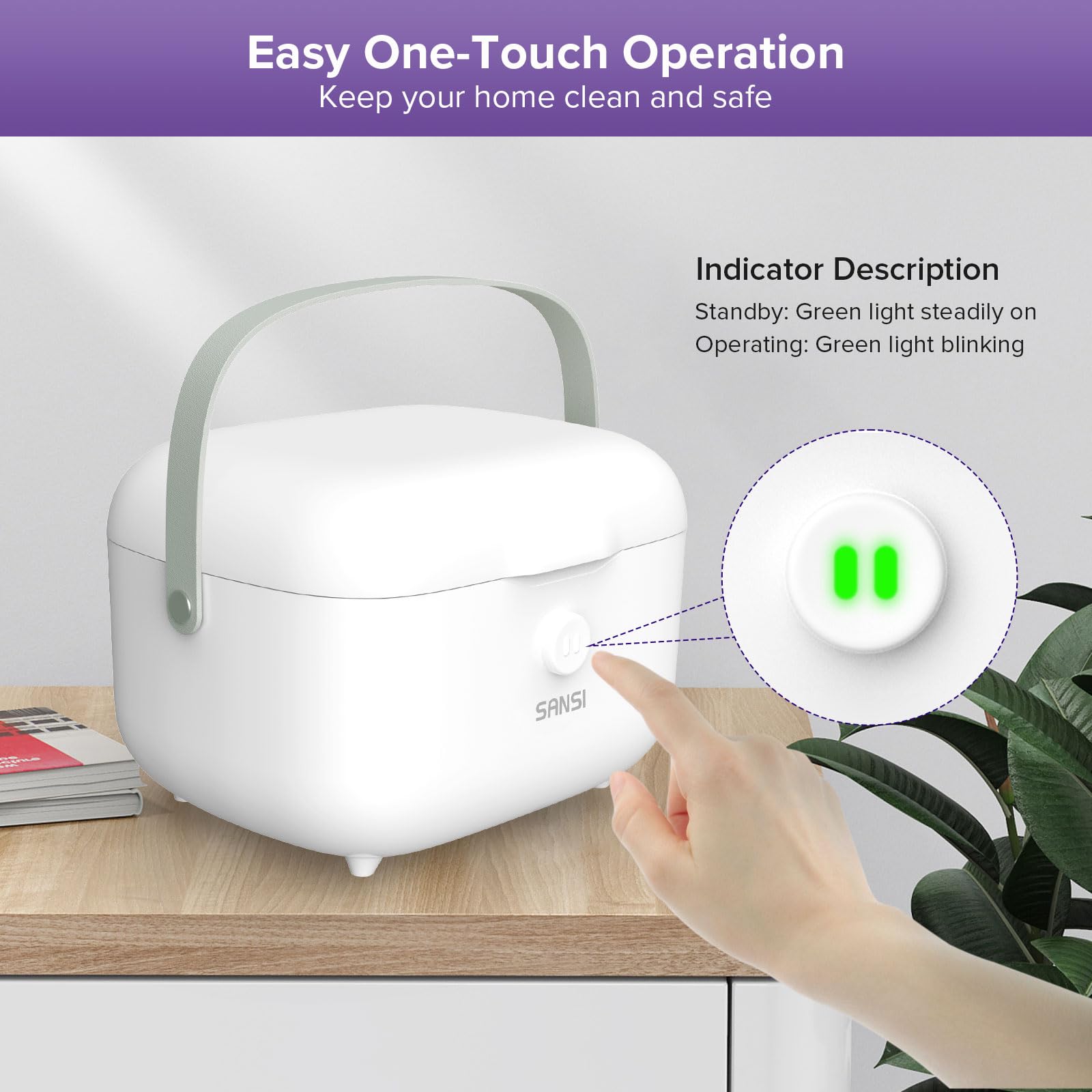 SANSI UV Light Sanitizer Box quick-cycle in action for fast item refresh.
