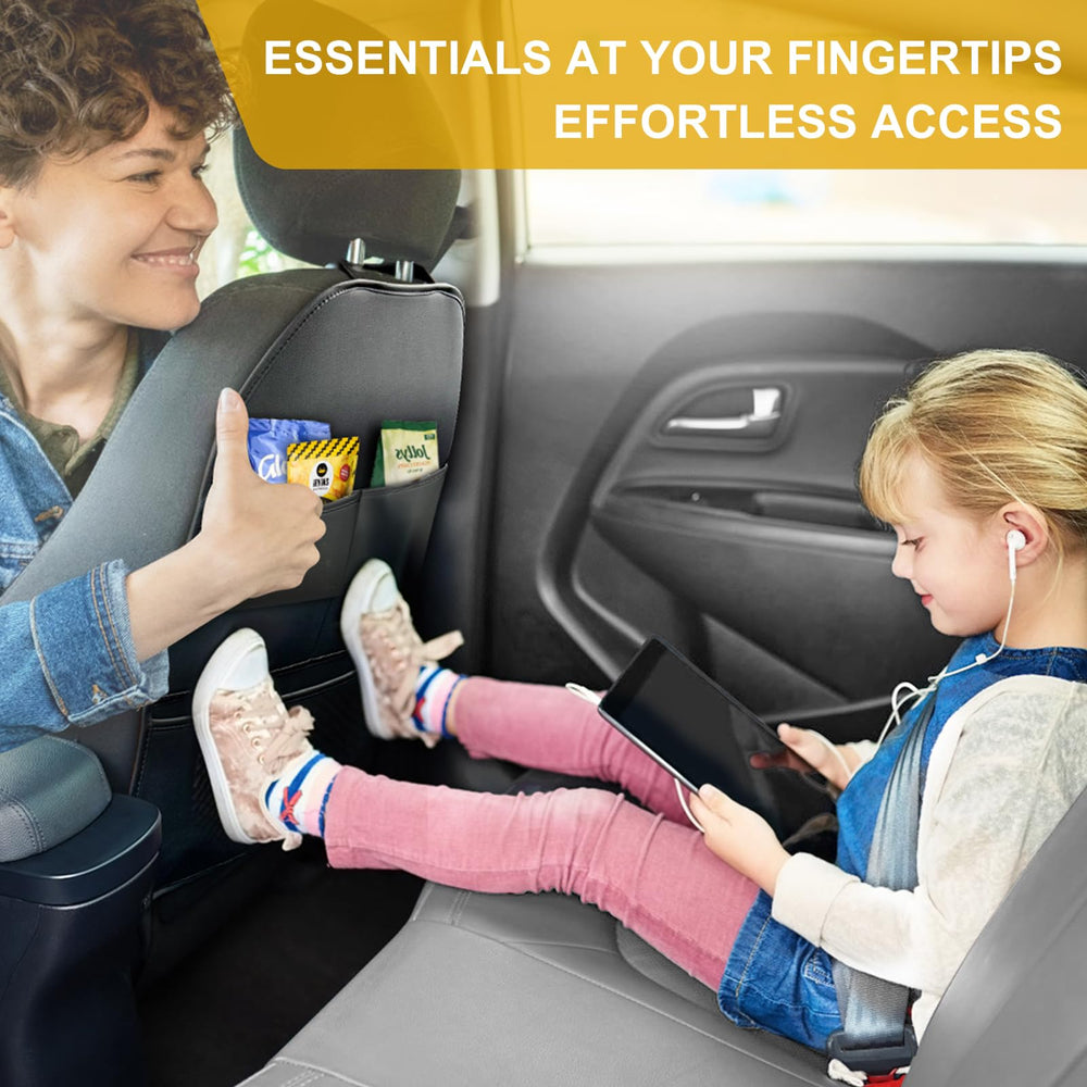 Sanwom car seat protector storage pockets organize toys and devices for travel