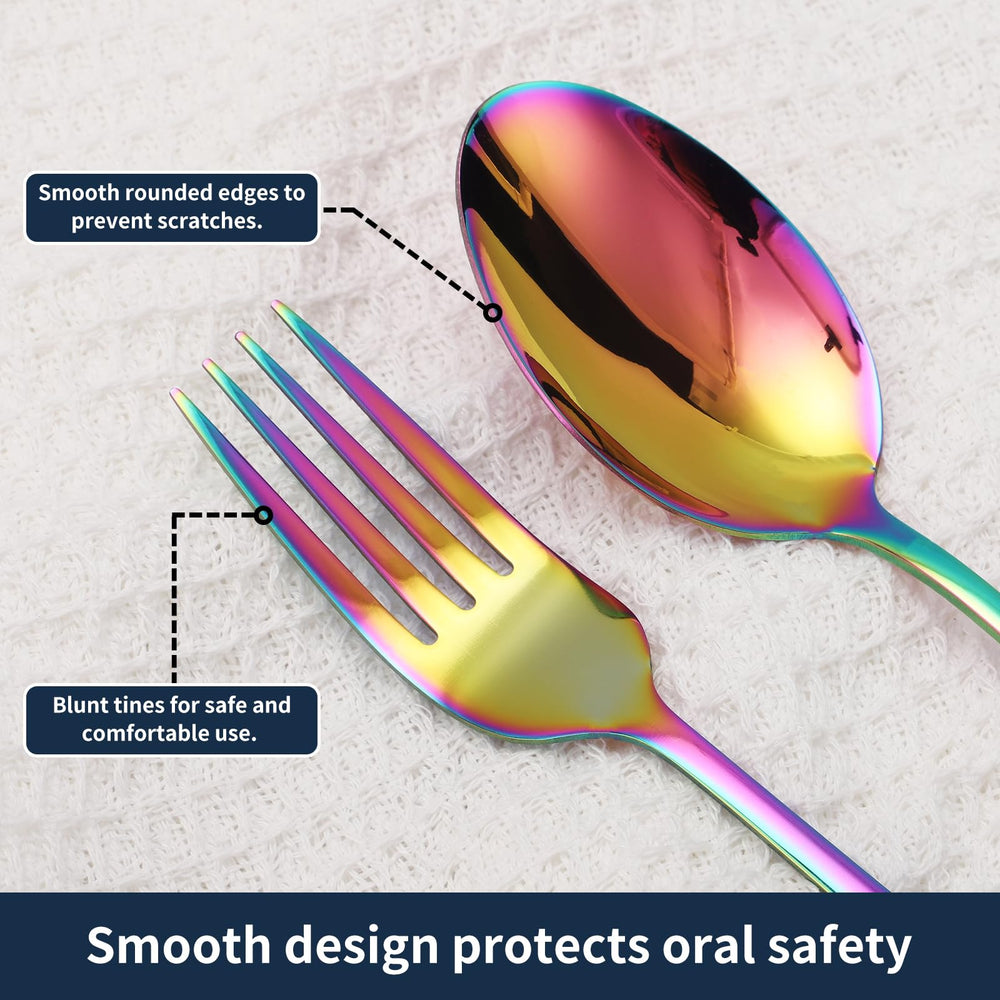 Sanyannis Rainbow Silverware is dishwasher-safe for easy cleanup