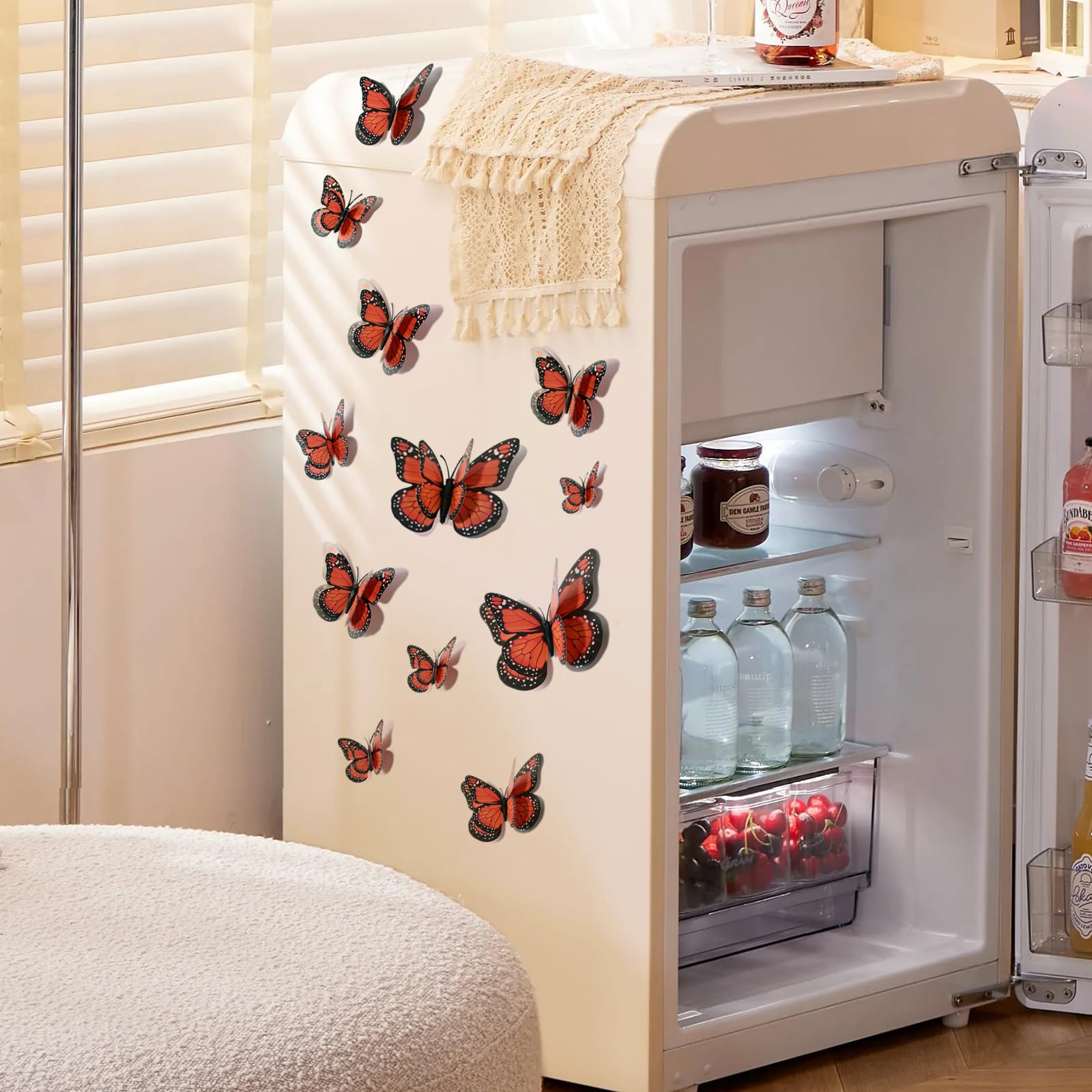 SAOROPEB 3D butterfly magnetic fridge sticker adds whimsy to metal surfaces.