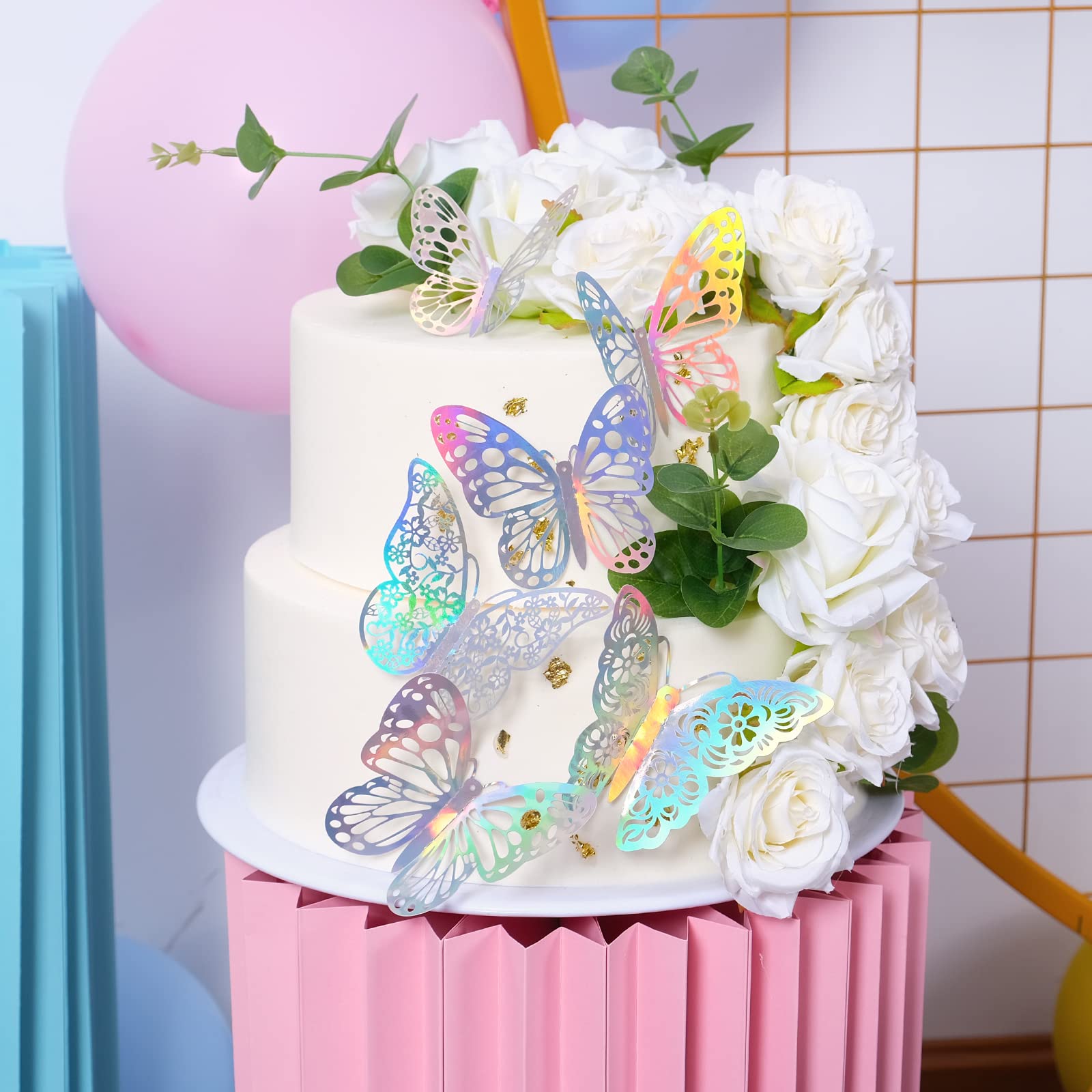 SAOROPEB 3D butterfly-style1-5in on wall adds dramatic, party-ready depth.