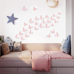 SAOROPEB 3D butterfly wall decal style 1 4in pink accent on wall