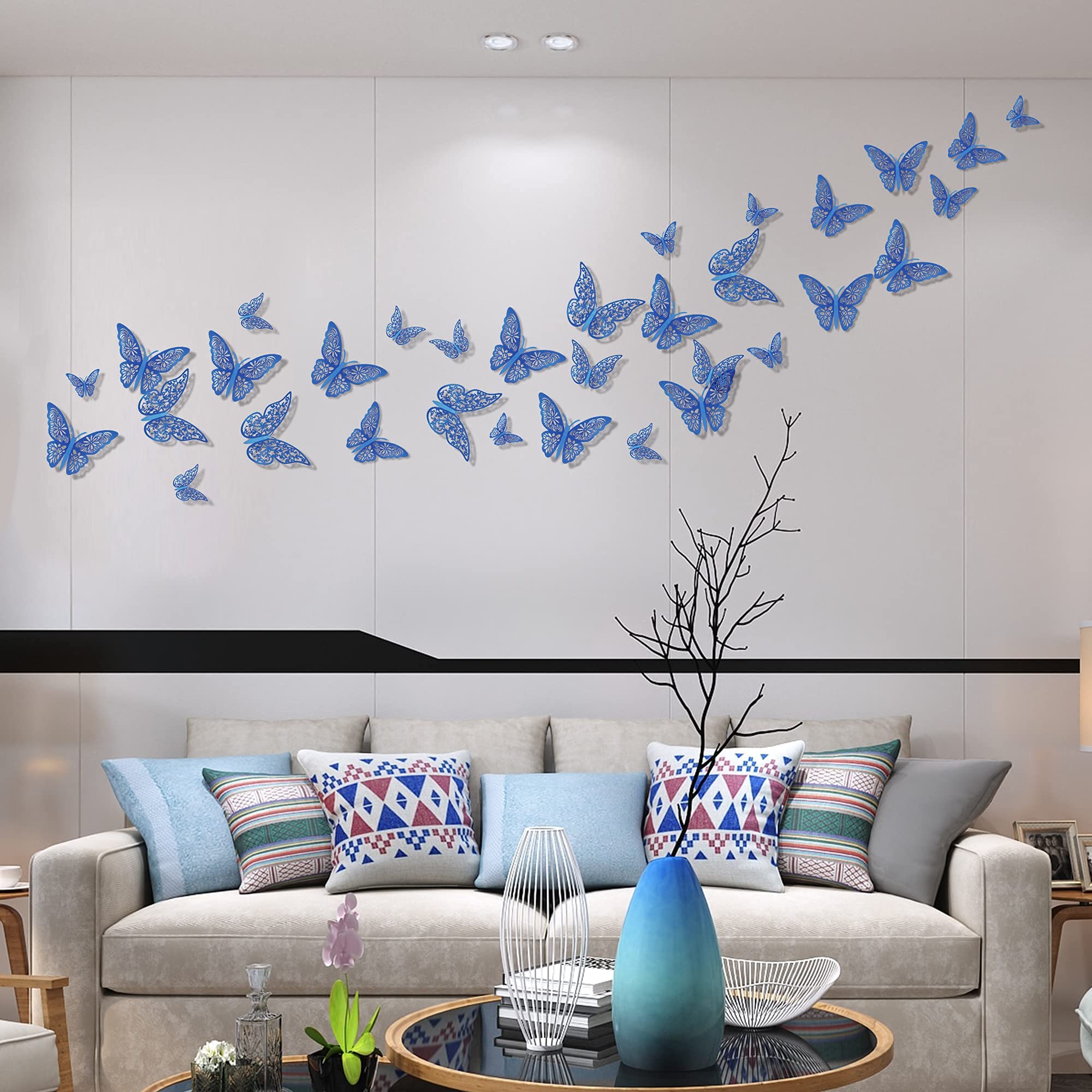 SAOROPEB 3D butterfly wall decal style2 4in flexible decor accents