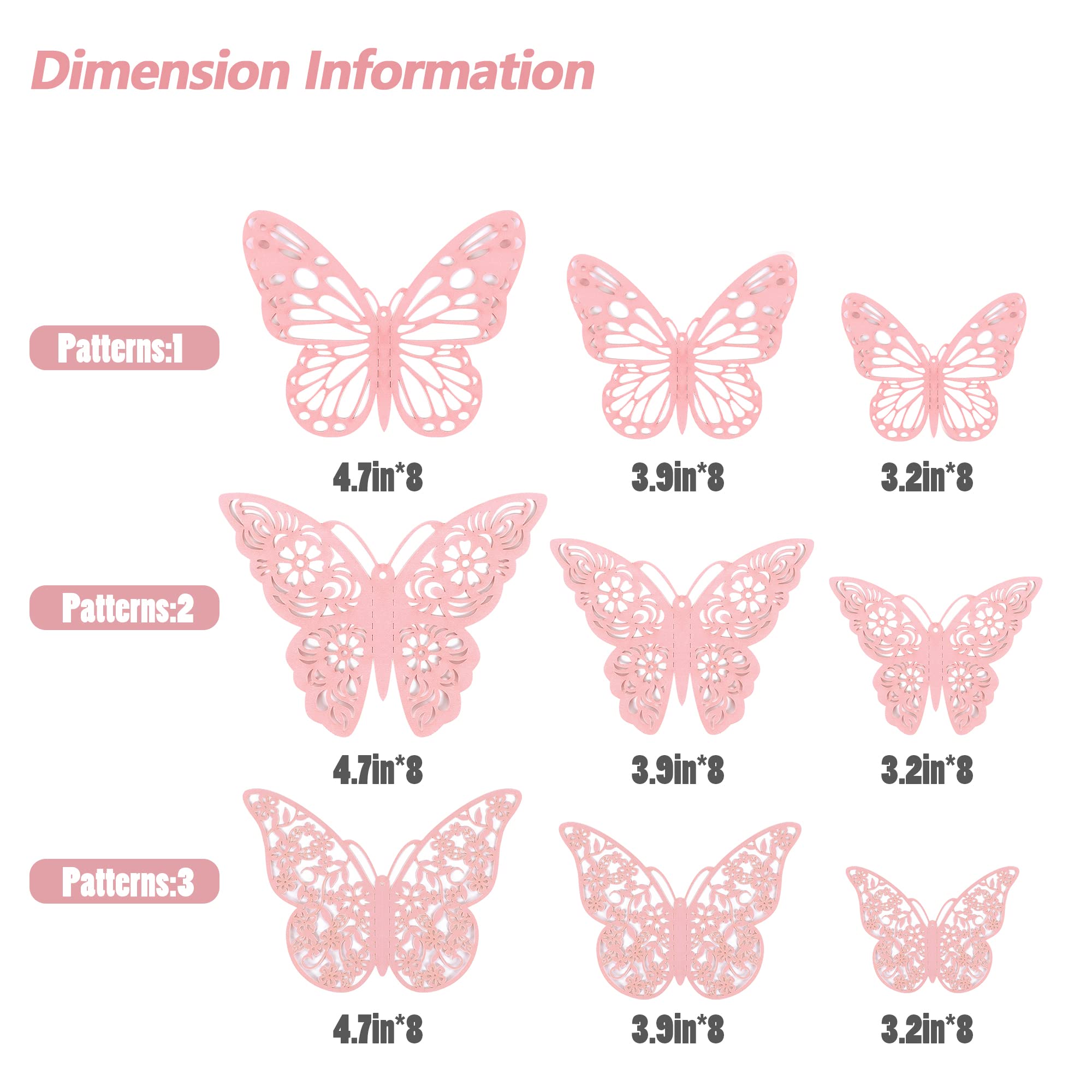 SAOROPEB 3D butterfly wall decal style 2 5in classroom decor