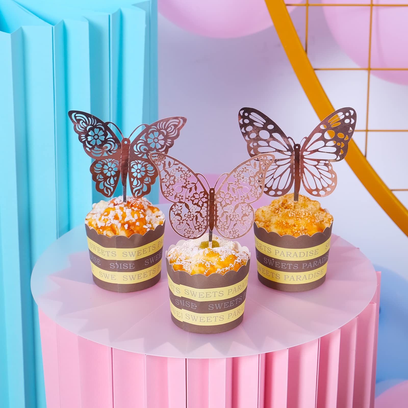 SAOROPEB 3D butterfly wall decal style 2 5in enhances party backdrops with metallic flair.