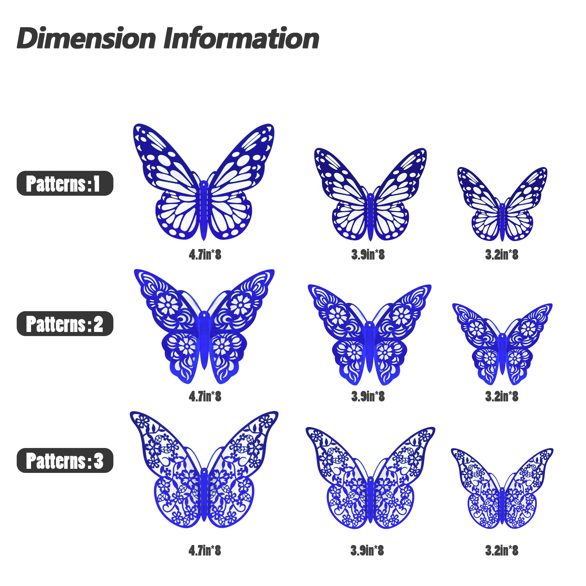 SAOROPEB 3D butterfly wall decal style2 5in eye-catching wall art