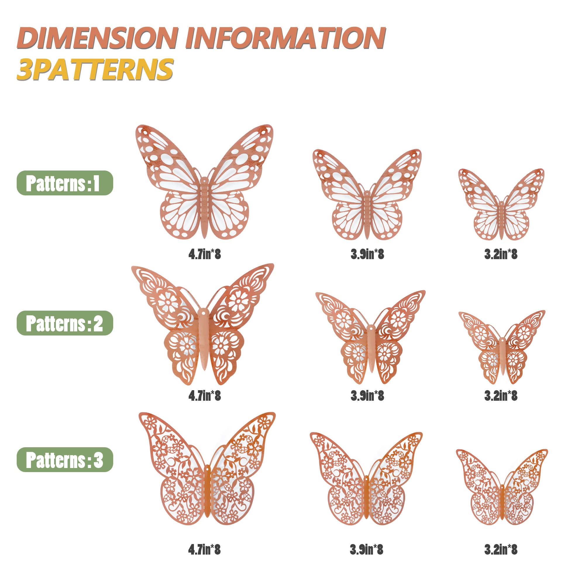 SAOROPEB 3D butterfly wall decal style 3 3in compact enough for small walls.