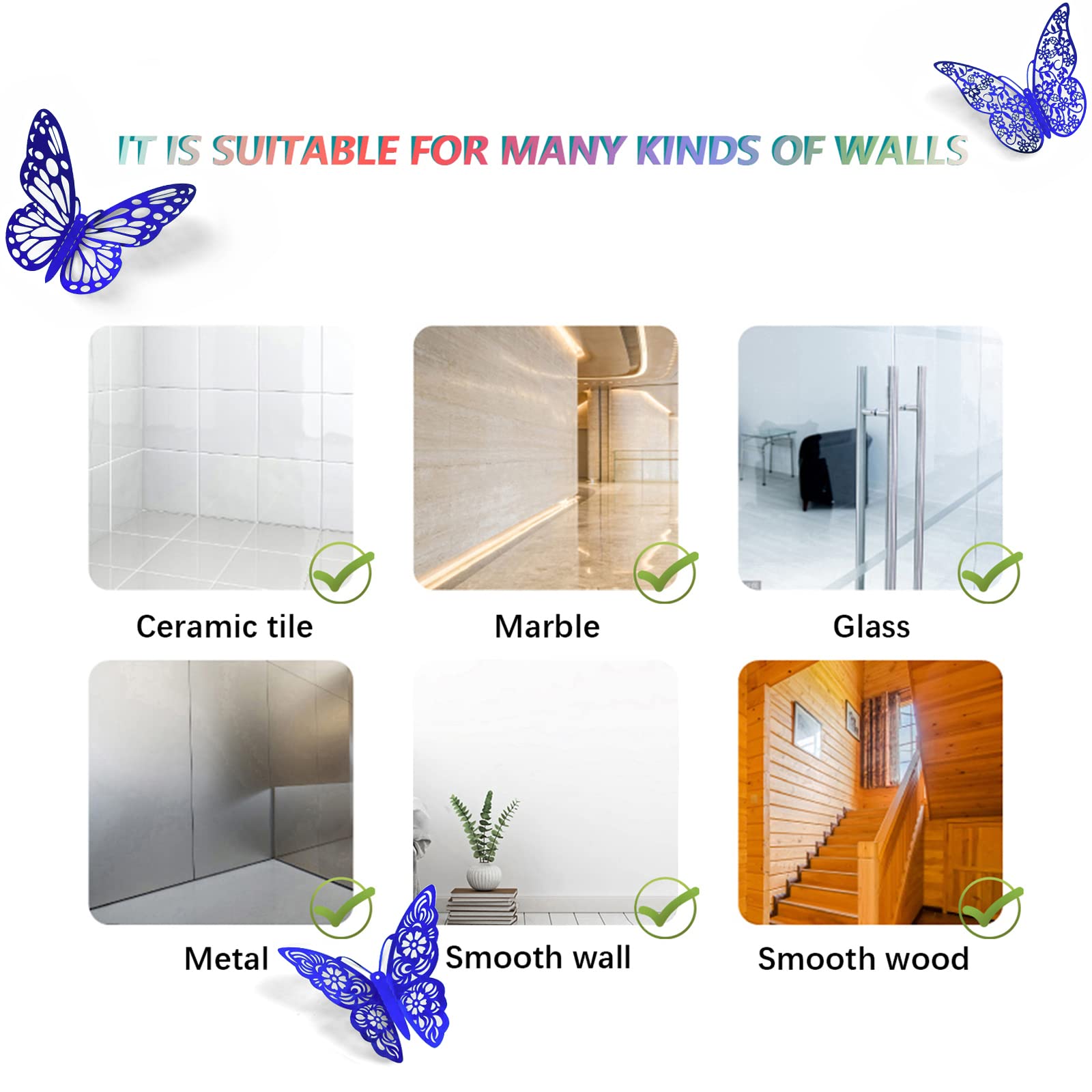 SAOROPEB 3D butterfly wall decal style3 5in sparkling focal point