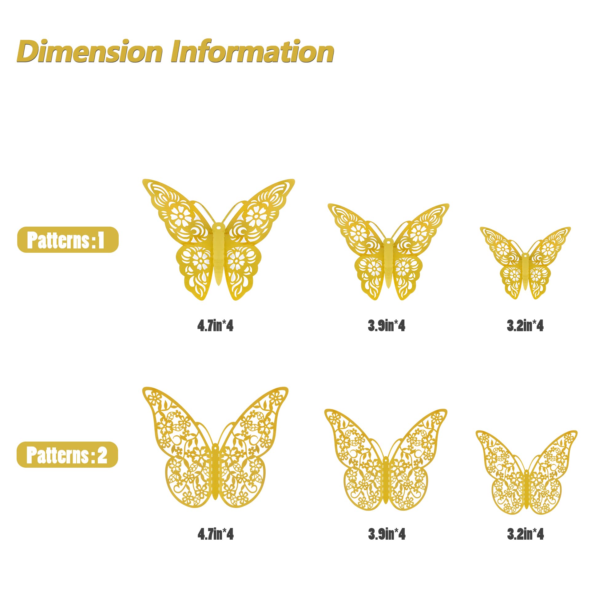 SAOROPEB 3D butterfly wall decor Style 2 5-inch creates dramatic event accents.