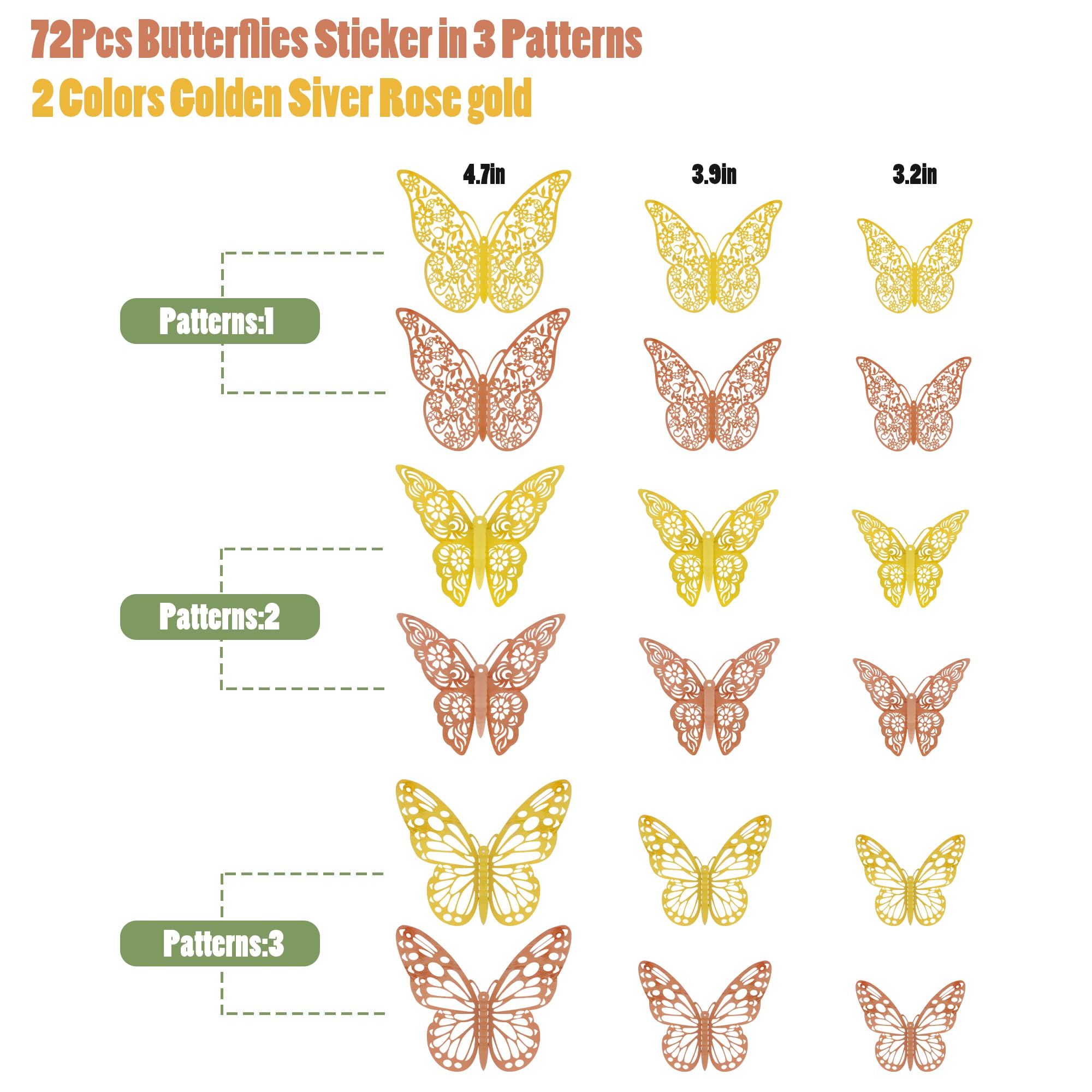 SAOROPEB 3D butterfly wall decor style2-5in offers layered dimension for walls.