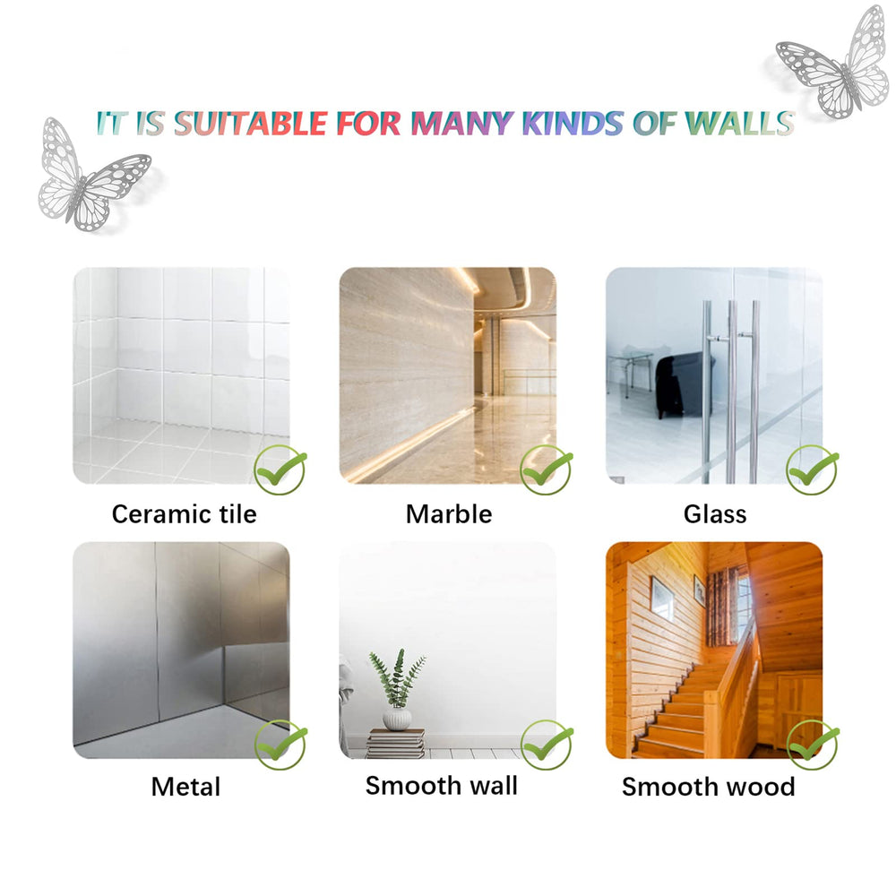 SAOROPEB 3D butterfly wall stickers Style 3, 3in, elegant metal sheen for milestones.