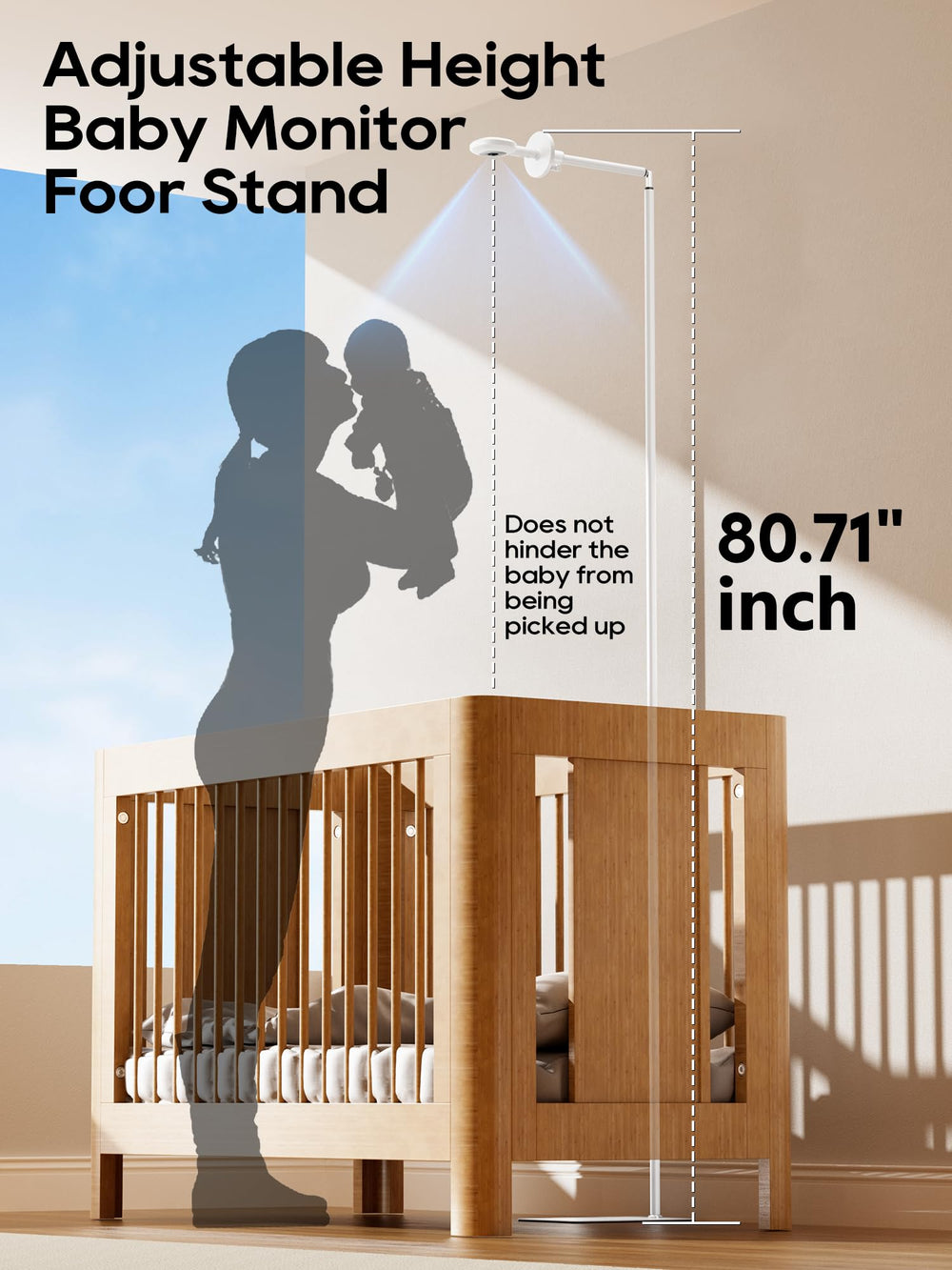 SAPESEHE floor stand Nanit adjustment shows flexible height and angle