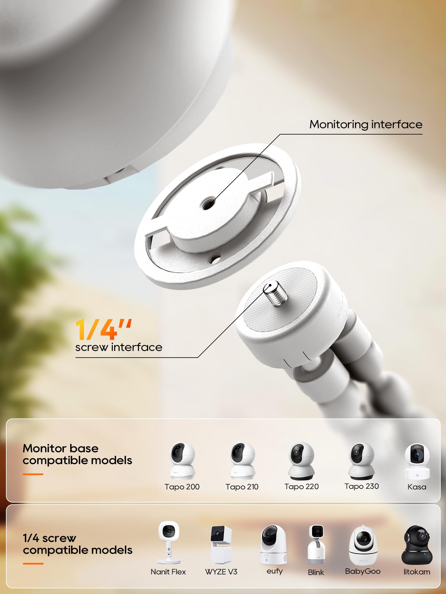 SAPESEHE baby monitor mount anti-slip-feet keep camera steady on varied surfaces