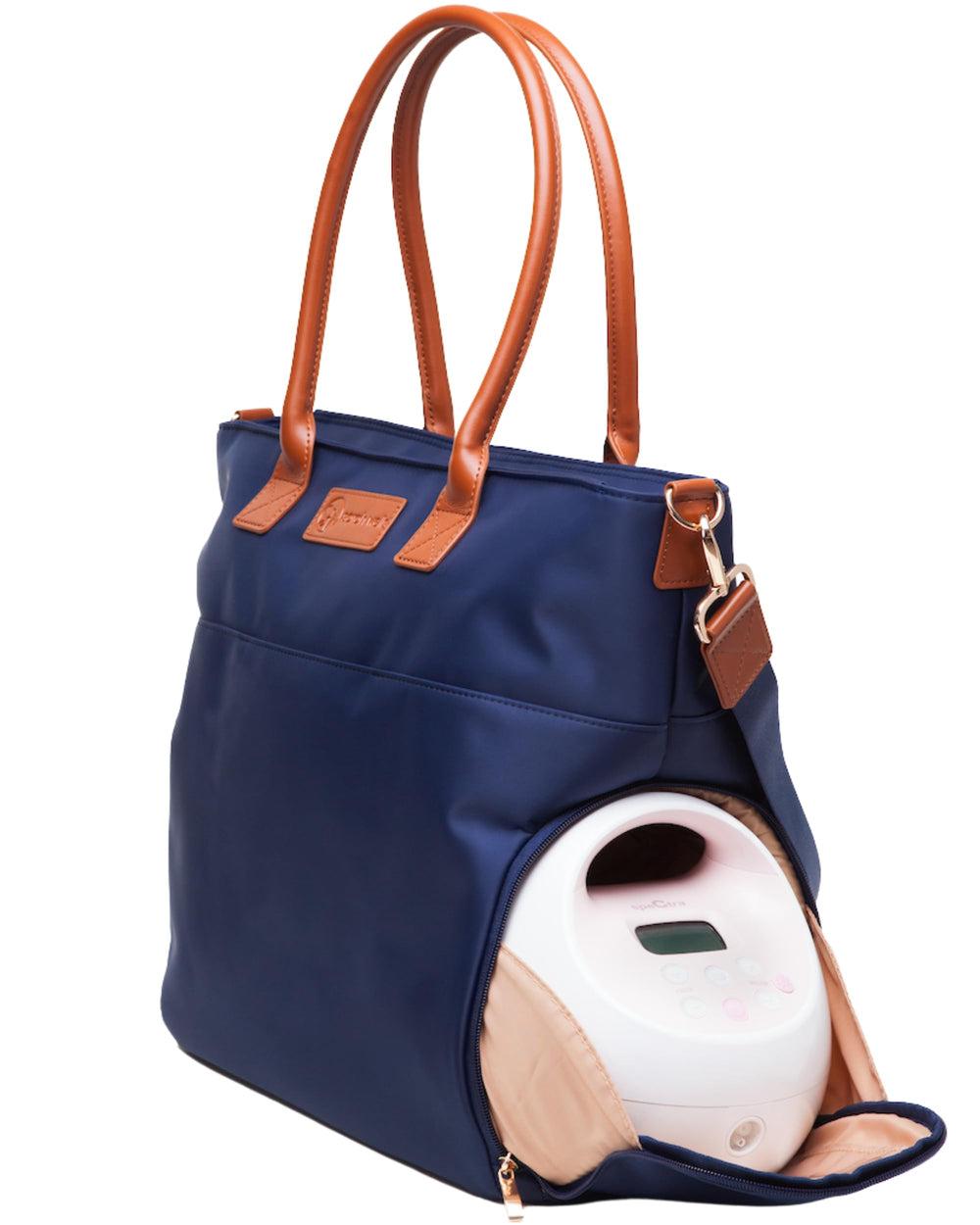Sarah Wells Abby navy tote front view showing professional style for work