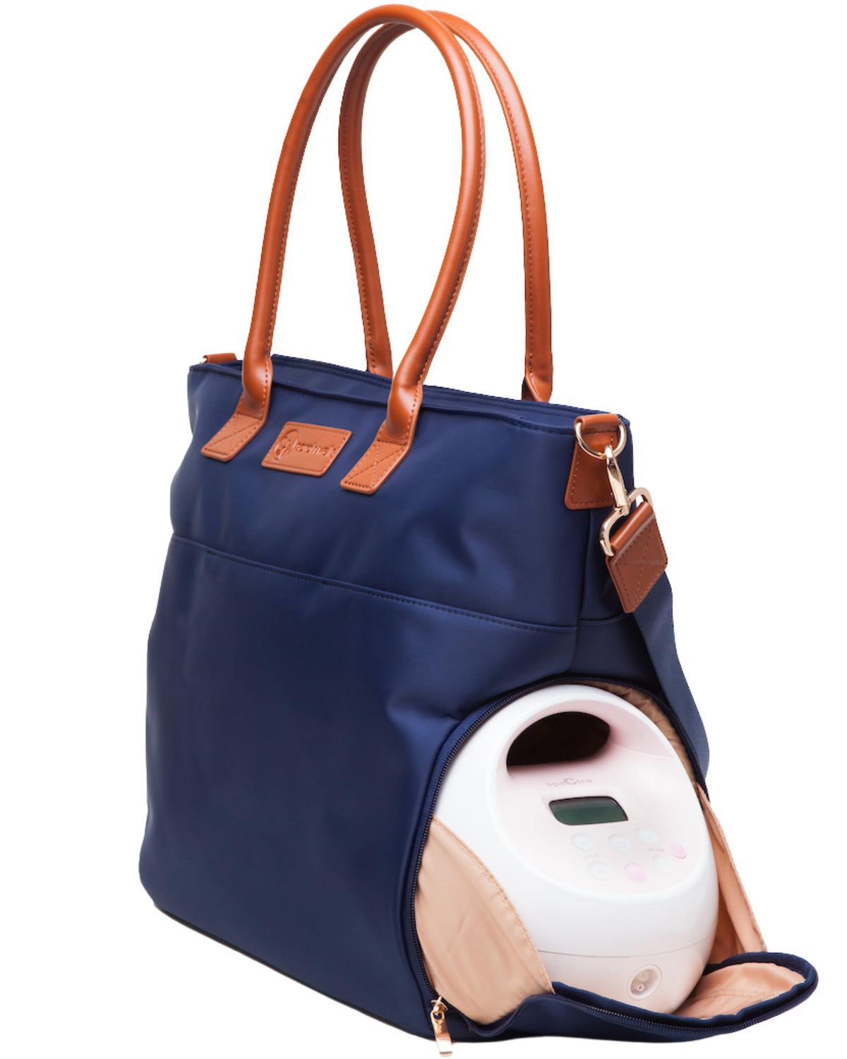 Sarah Wells Abby navy tote front view showing professional style for work