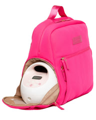 Sarah Wells Fiona backpack pump bag in hot pink for travel and pumping on the go