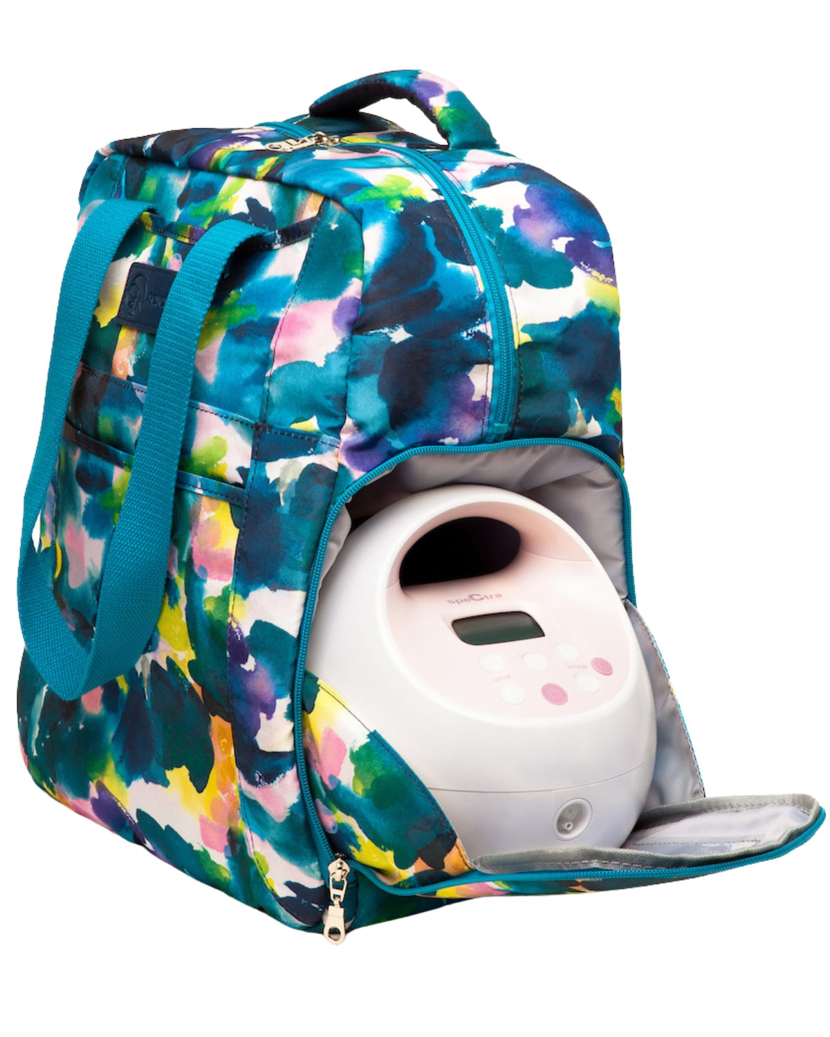 Sarah Wells Kelly backpack front view with Aquarelle print for stylish daily use and quick access