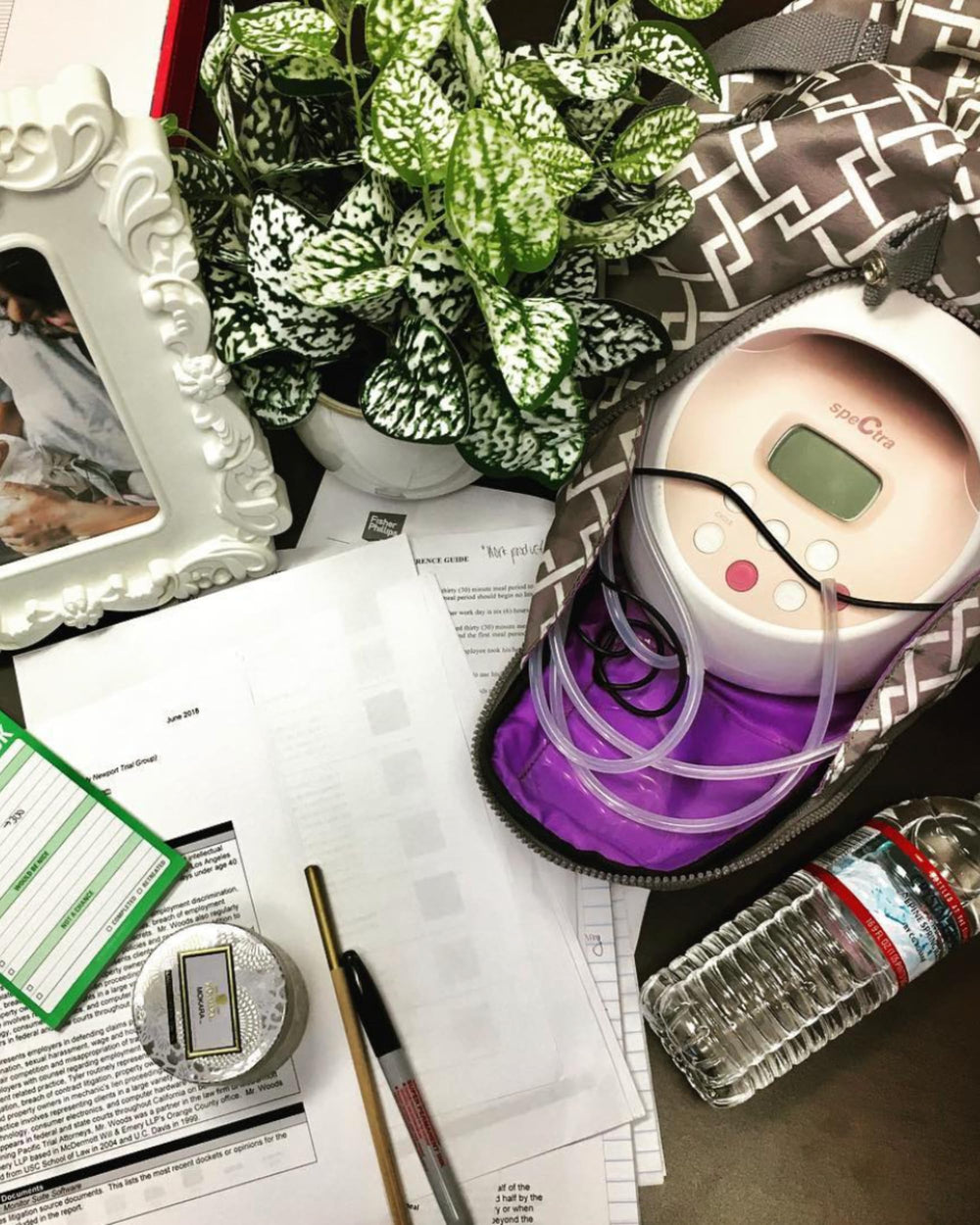 Sarah Wells Lizzy insulated cooler pocket keeps bottles fresh between sessions.