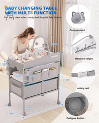 Saryocy changing table guard rails ensure safe diaper changes.