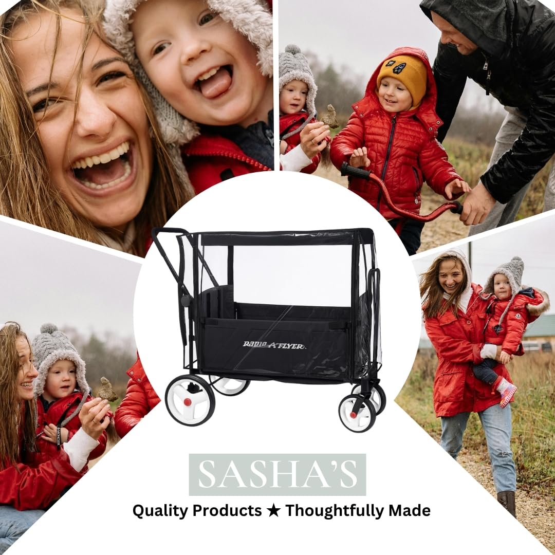 SASHA'S rain cover is lightweight and foldable for easy installation and storage