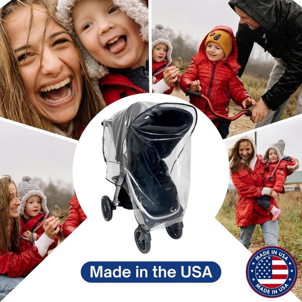 SASHA'S rain cover proudly Made in USA for trusted durability.