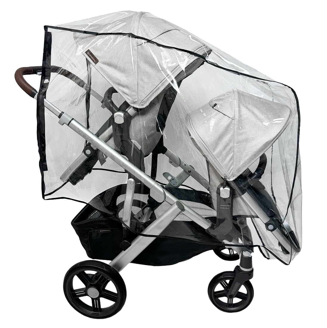 SASHA'S rain cover for Vista Double, front view showing full coverage for weather protection.