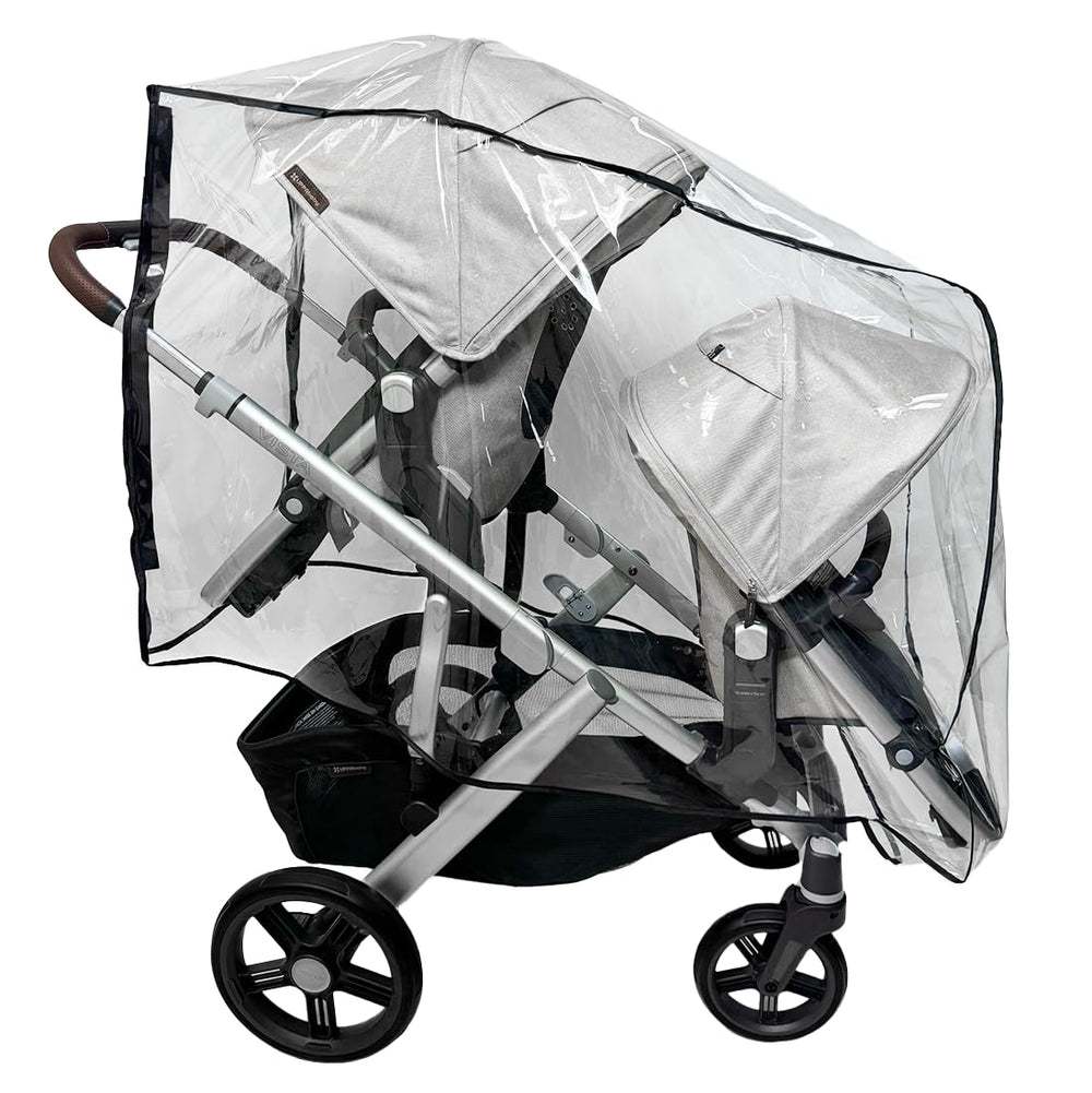 SASHA'S rain cover for Vista Double, front view showing full coverage for weather protection.