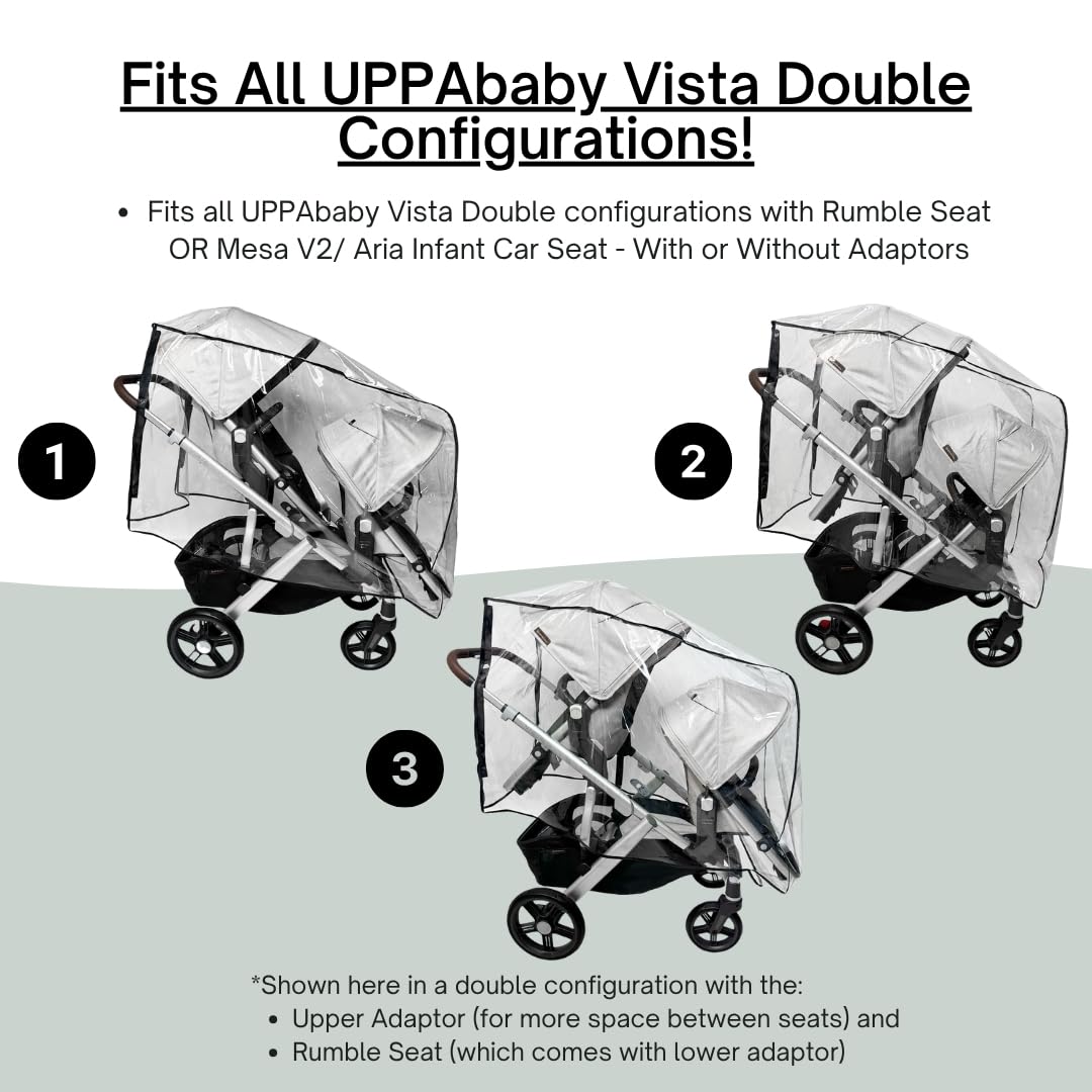 SASHA'S Vista Double rain cover offers full-coverage against wind and debris.