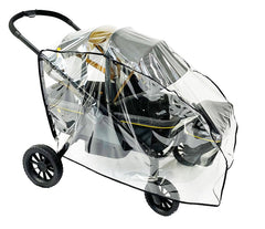 SASHA'S rain and wind cover for Evenflo Pivot Xplore—front view with full weather protection.