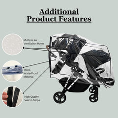 SASHA'S travel-ready stroller cover adapts to weather on the go for families.