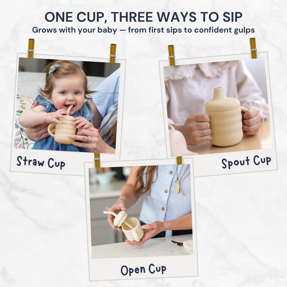 SASSIE KIDZ Vaanshie 3in1 design grows with toddler sipping stages.