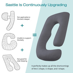 Sasttie ultra-soft removable cover highlights breathable, cooling fabric for peaceful nights.