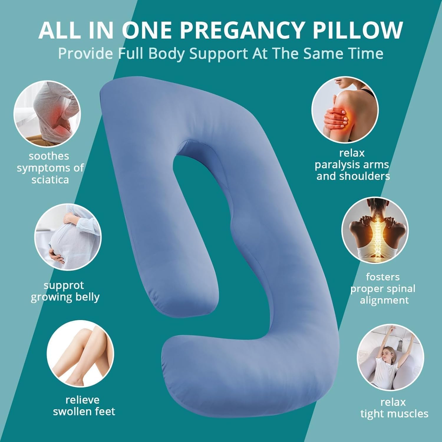 Sasttie washable cover keeps the blue pillow fresh.