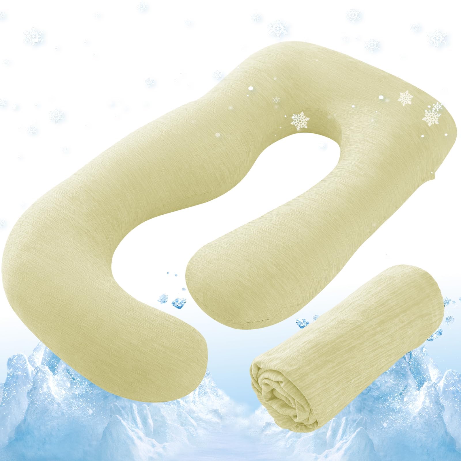 Sasttie cooling pillow cover 57-inch close-up fabric for cooling comfort.