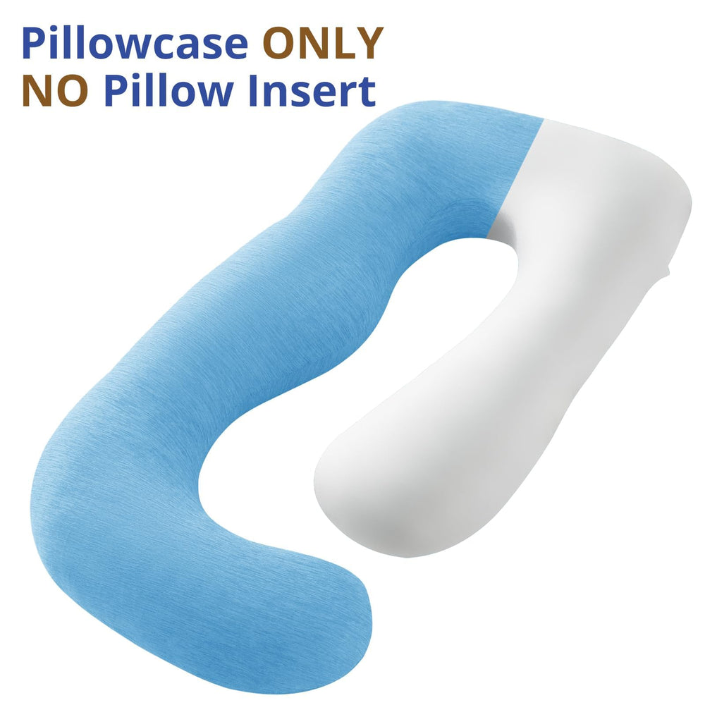 Sasttie cooling pregnancy pillow cover blue color conveys calm aesthetics and comfort.