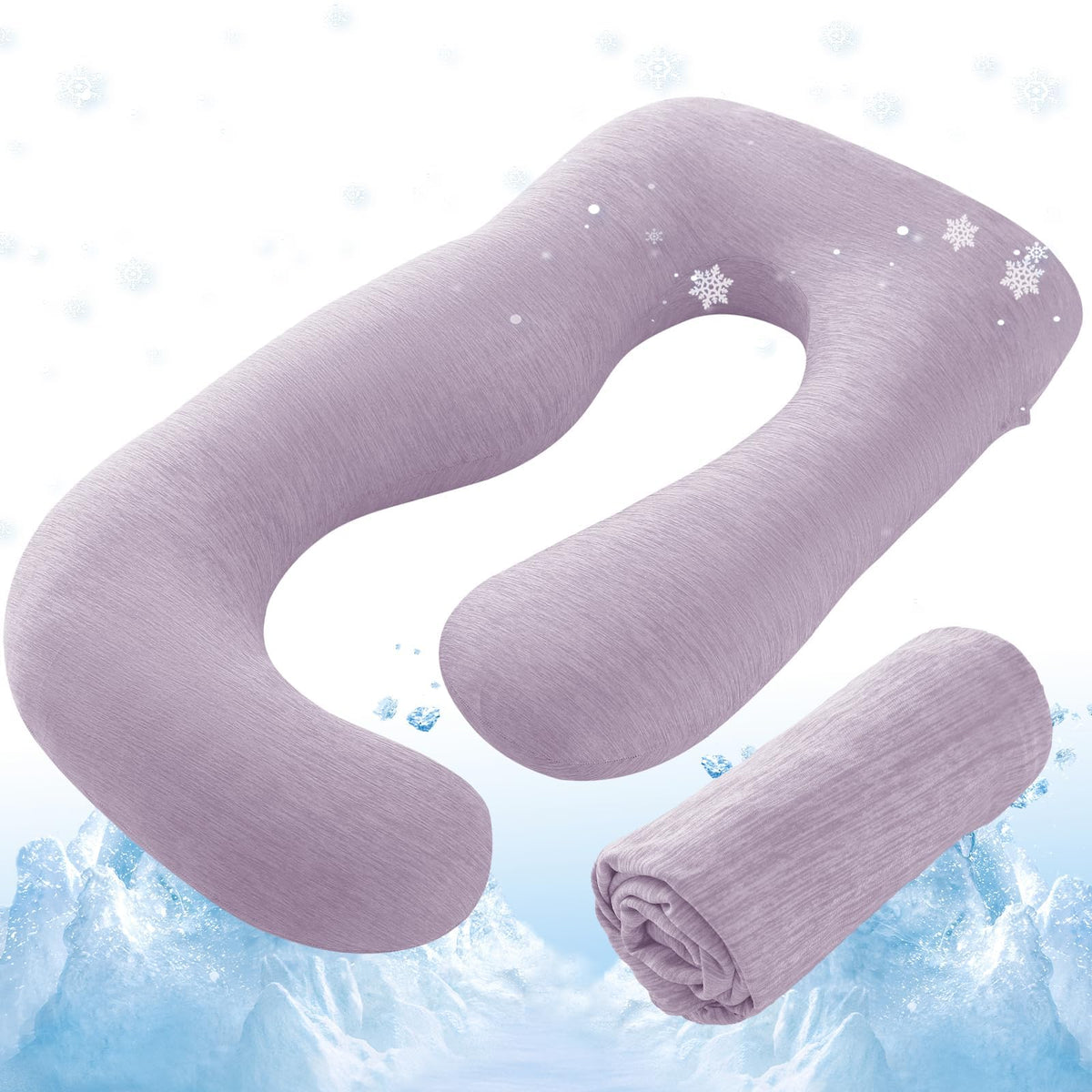 Sasttie lavender pillow cover close-up shows a soft, breathable fabric for cooling comfort.