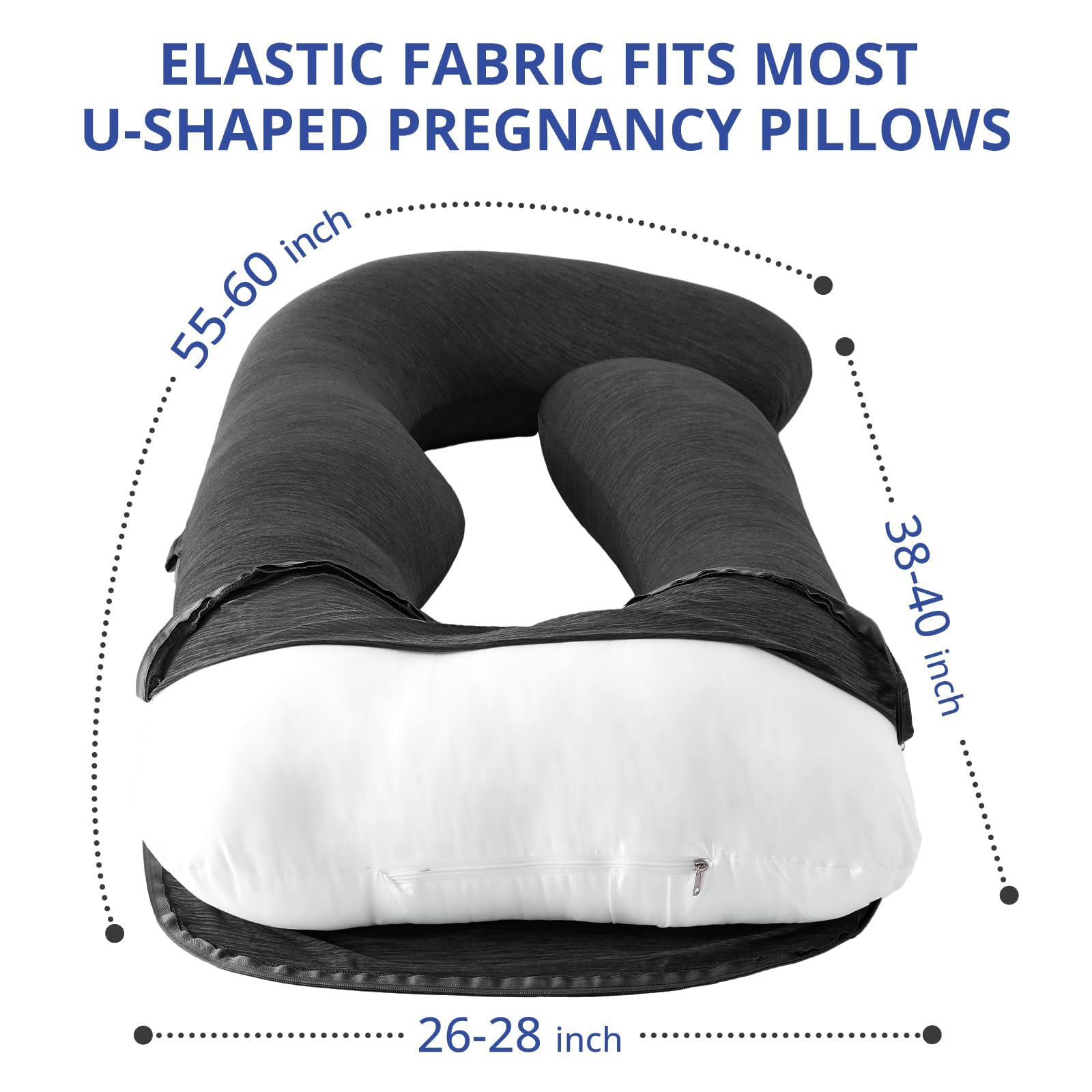 Sasttie cooling-pregnancy-pillow-cover zipper detail highlights smooth two-way zip for easy removal